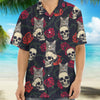GeckoCustom Custom Cat Photo Skull Face Tropical Leaf Hawaii Shirt N304 889570