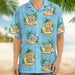GeckoCustom Custom Cat Photo Tropical Men's Hawaii Shirt TA29 889098