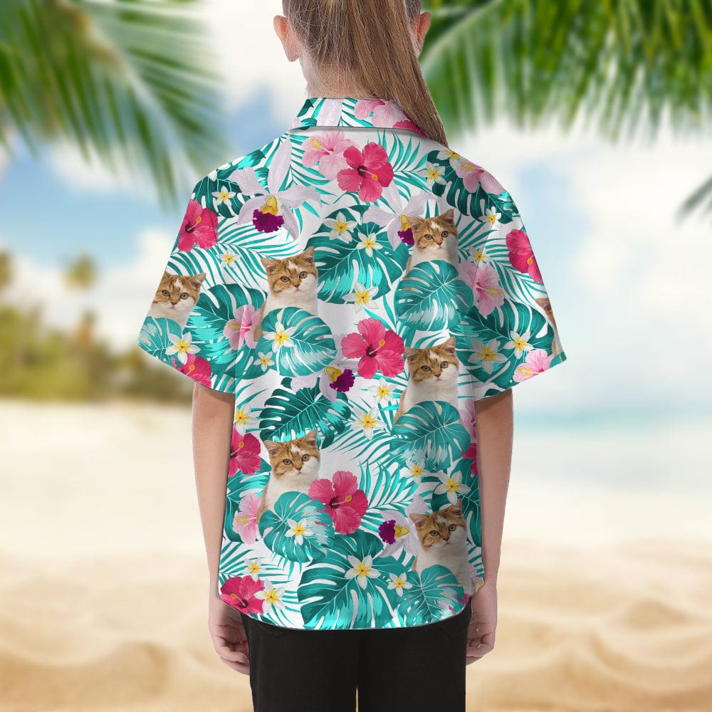 GeckoCustom Custom Cat Photo Tropical Style Hawaii Shirt For Daughter TH10 891107