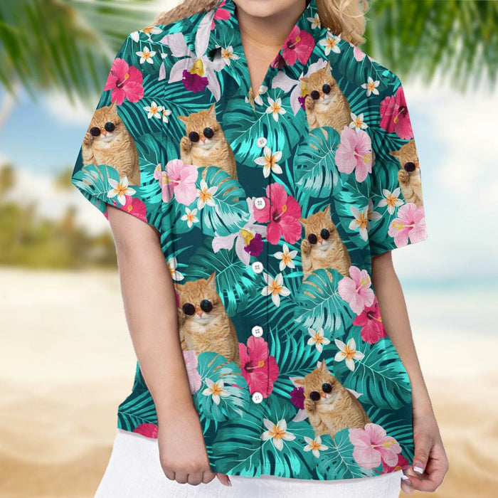 Custom Cat Photo Tropical Style Woman Hawaii Shirt N304 889569 ...