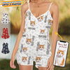 GeckoCustom Custom Cat Photo With Accessory Pattern Sleeveless Romper K228 889000