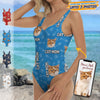 GeckoCustom Custom Cat Photo With Accessory Pattern Swimsuit K228 889002
