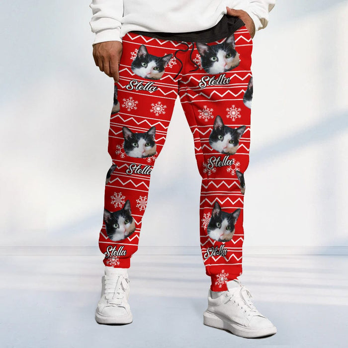 GeckoCustom Custom Cat Photo With Colorful Background Sweatpants TA29 889510