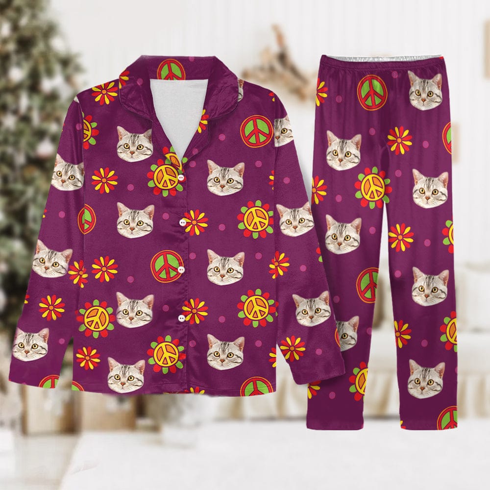 GeckoCustom Custom Cat Photo With Decoration Hippie Pajamas T368 888892