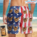 GeckoCustom Custom Cat Photo With US Flag Beach Short N304 889226