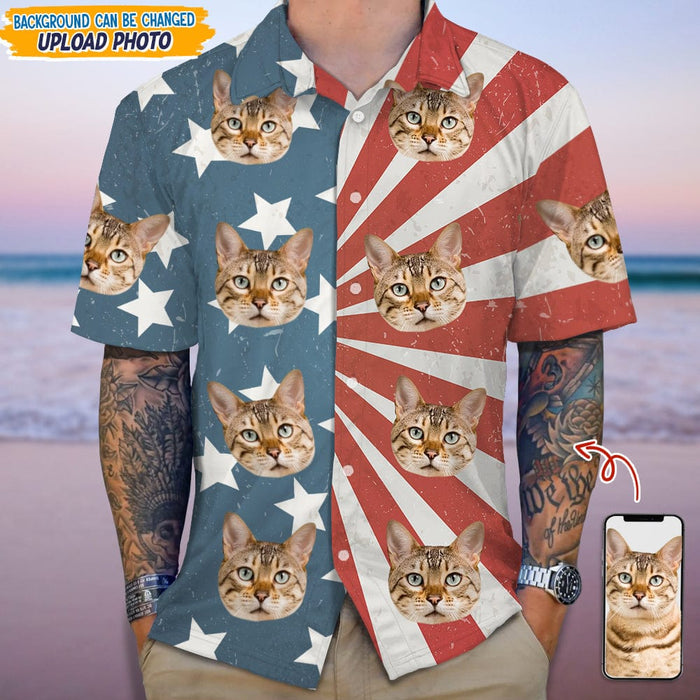 Personalized Photo Upload Cat Men's Hawaiian Shirt, N304 888310