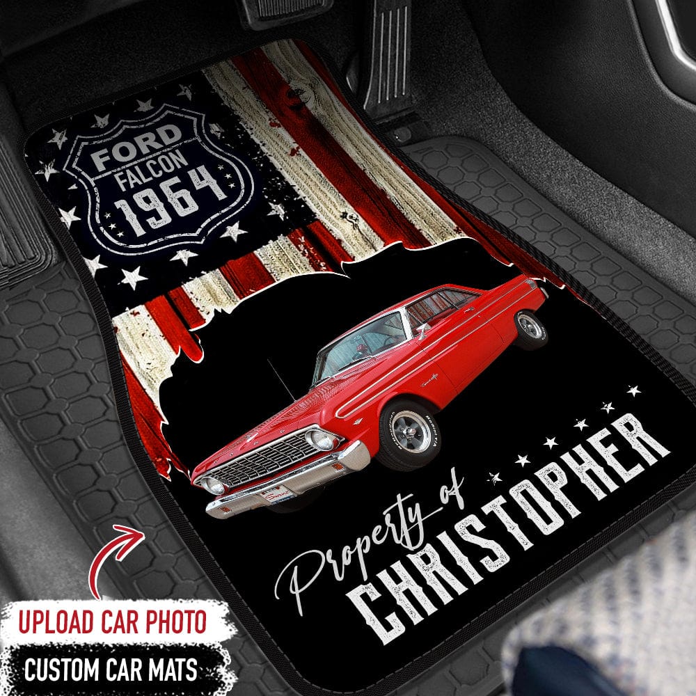 GeckoCustom Custom Classic Car Photo USA Flag Doormat NA29 889859