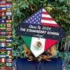GeckoCustom Custom Country Flag Graduation Toppers, Graduation Gift HN590 9.5"x9.5"