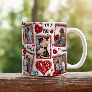 GeckoCustom Custom Couple Photo I Love You 3D Inflated Mug Valentine Gift HA75 891780