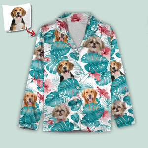 GeckoCustom Custom Dog and Cat Photo Pajamas Christmas NA29 888575 For Kid / Only Shirt / 3XS