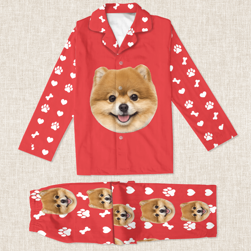 GeckoCustom Custom Dog Cat Photo And Name Christmas Pajamas TH10 891515