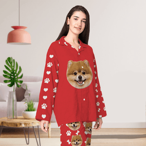 GeckoCustom Custom Dog Cat Photo And Name Christmas Pajamas TH10 891515