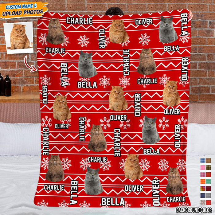 GeckoCustom Custom Dog Cat Photo Christmas Pattern Pet Blanket TA29 888789