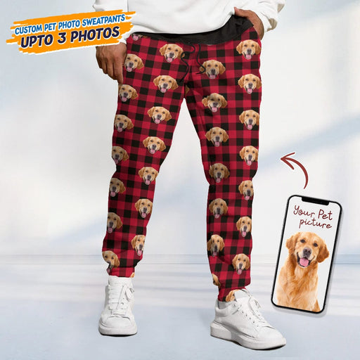 GeckoCustom Custom Dog Cat Photo Christmas Sweatpants TA29 889220