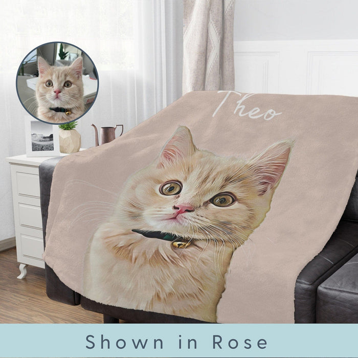 GeckoCustom Custom Dog Cat Photo Oil Painting Blanket TA29 889901