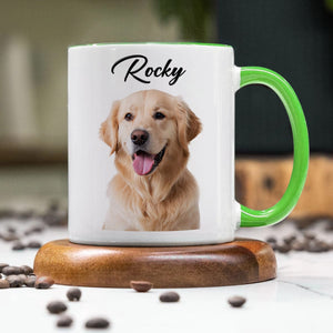 GeckoCustom Custom Dog Cat Photo Our Human Servant Accent Mug HA75 891815