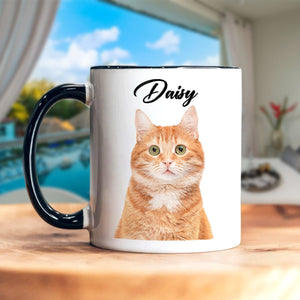 GeckoCustom Custom Dog Cat Photo Our Human Servant Accent Mug HA75 891815