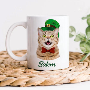 GeckoCustom Custom Dog Cat Photo ST Patrick's Day White Mug Dog Lovers Gift Cat Lovers Gift CH07 895180 11oz