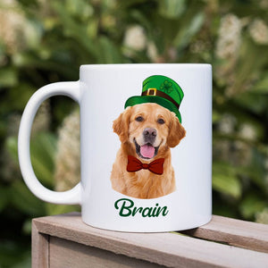 GeckoCustom Custom Dog Cat Photo ST Patrick's Day White Mug Dog Lovers Gift Cat Lovers Gift CH07 895180