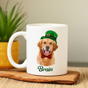 GeckoCustom Custom Dog Cat Photo ST Patrick's Day White Mug Dog Lovers Gift Cat Lovers Gift CH07 895180