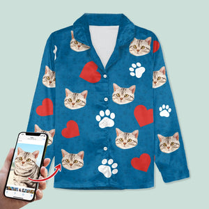 GeckoCustom Custom Dog Cat Photo With Accessories Pattern Pajamas NA29 888711 For Adult / Only Shirt / XS