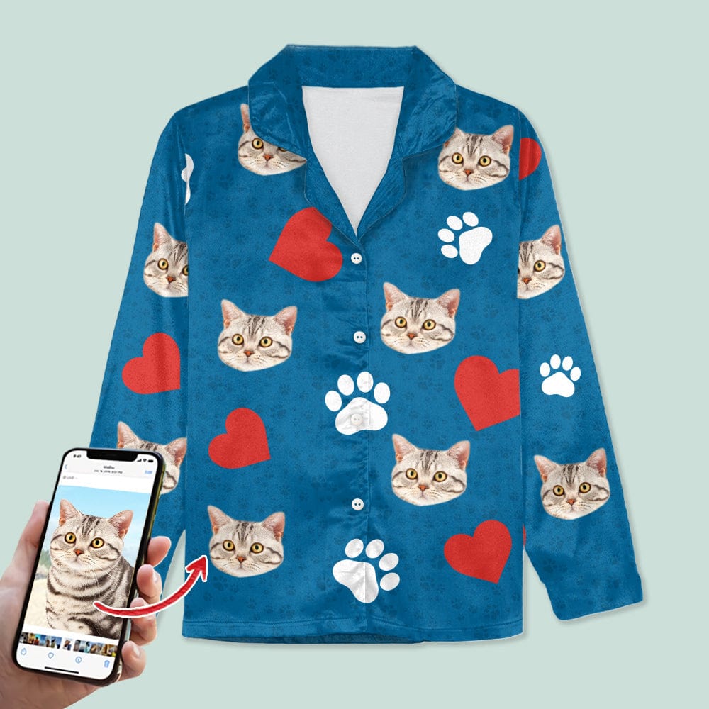 GeckoCustom Custom Dog Cat Photo With Accessories Pattern Pajamas NA29 888711 For Adult / Combo Shirt And Pants (Favorite) / XS