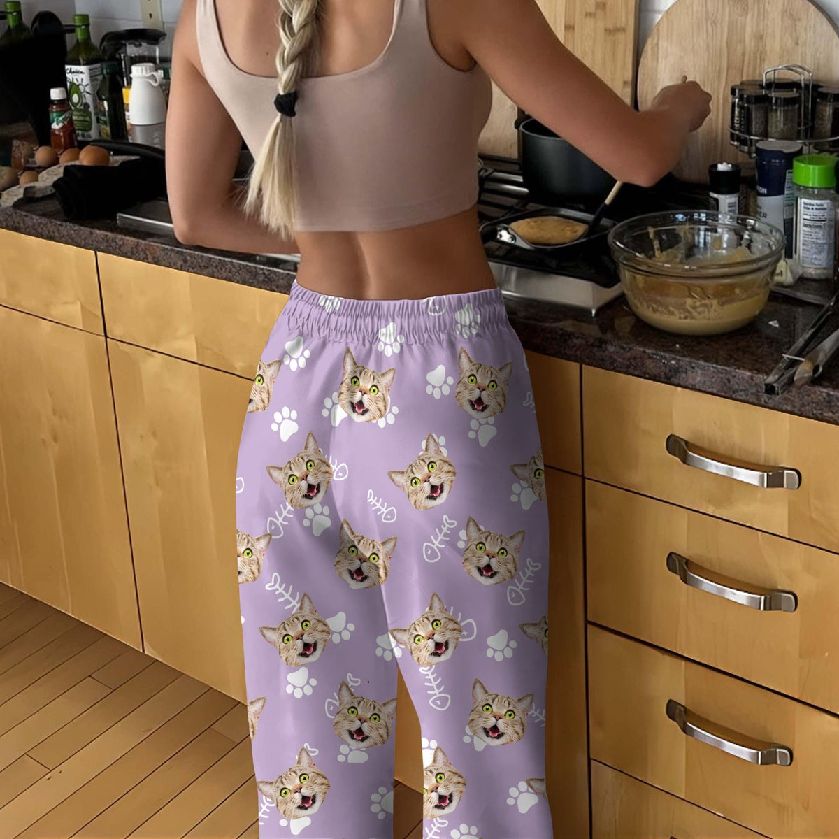 GeckoCustom Custom Dog Cat Photo With Colorful Background Pants Christmas Gift TA29 HA75 889957