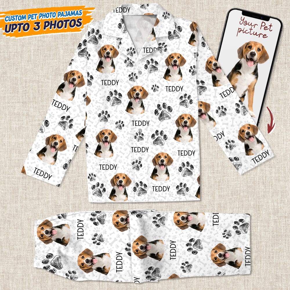 GeckoCustom Custom Dog Cat Portrait Photo Christmas Gift Pajamas TA29 888684
