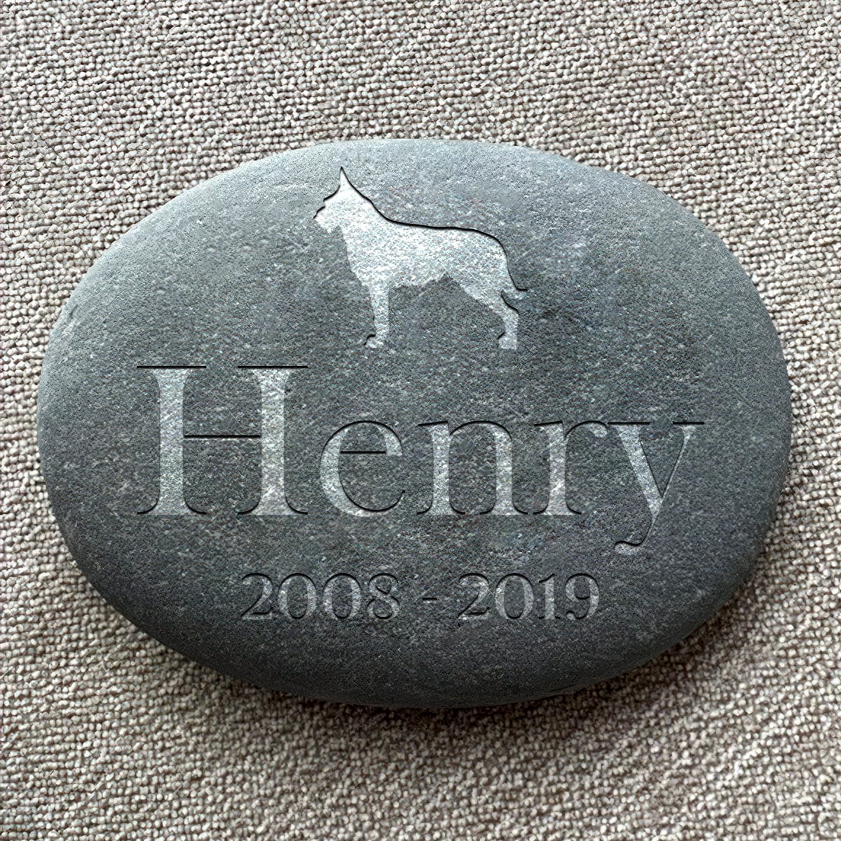 GeckoCustom Custom Dog Cherish Your Beloved Pet's Memory Memorial Engraved Stone HO82 893076