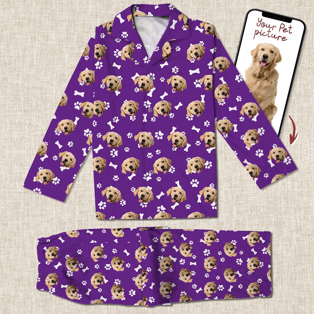 Custom Dog Face Photo With Colorful Background Pajamas HO82 T368 889957