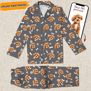 GeckoCustom Custom Dog Face Photo With Colorful Background Pajamas T368 889957