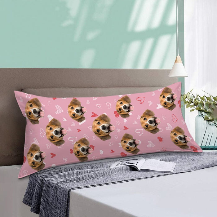 GeckoCustom Custom Dog Face Photo With Colorful Background Rectangle Pillow Case TA29 890156