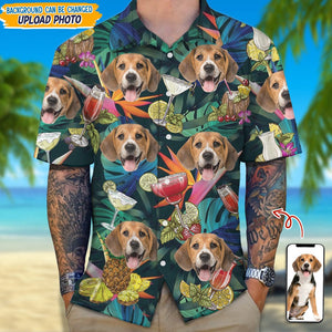 GeckoCustom Custom Dog Photo And Cocktail Glasses Hawaii Shirt N304 889373