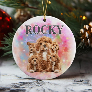 GeckoCustom Custom Dog Photo and Name Retro Ceramic Ornament For Dog Lovers LM32 891967 3 inch