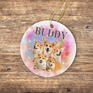 GeckoCustom Custom Dog Photo and Name Retro Ceramic Ornament For Dog Lovers LM32 891967 3 inch