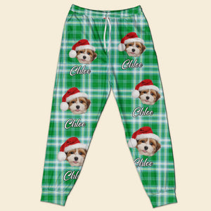 GeckoCustom Custom Dog Photo And Name With Christmas Background Pajamas N304 889971