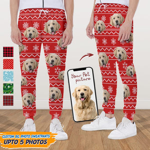 GeckoCustom Custom Dog Photo And Pattern For Chirtsmas Sweatpants NA29 888742