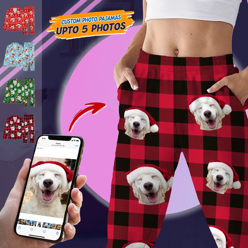 GeckoCustom Custom Dog Photo Christmas Pajamas TA29 888664