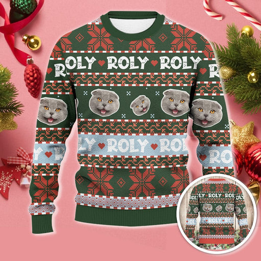 GeckoCustom Custom Dog Photo Colorful Christmas Sweater TA29 889981