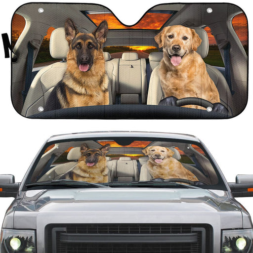 GeckoCustom Custom Dog Photo For Dog Lovers Car Sunshade NA29 889588
