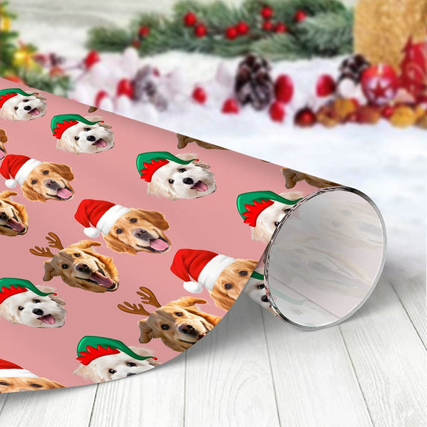 Custom Dog Photo Gift Christmas Wrapping Paper For Dog Lovers LM32 891 ...