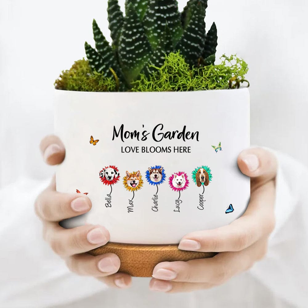 customised plant pot Custom Dog Photo Grandpa's Garden Family Plant Pot T368 889342