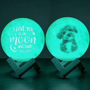 GeckoCustom Custom Dog Photo I Love You To The Moon And Back Memorial Moon Lamp TH10 892419