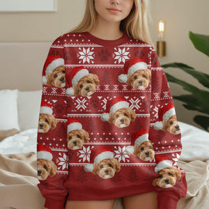 GeckoCustom Custom Dog Photo May Your Christmas Be Furry And Bright Ugly Sweater HO82 891813