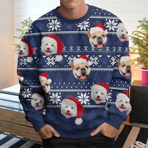 GeckoCustom Custom Dog Photo May Your Christmas Be Furry And Bright Ugly Sweater HO82 891813