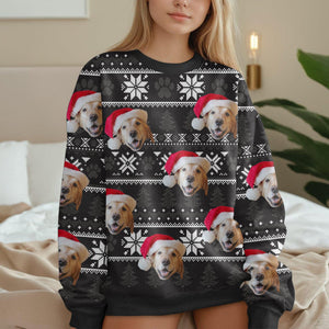 GeckoCustom Custom Dog Photo May Your Christmas Be Furry And Bright Ugly Sweater HO82 891813