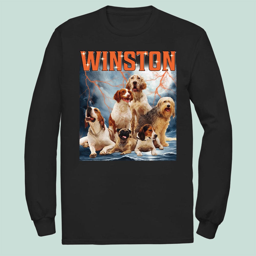 GeckoCustom Custom Dog Photo Retro Style Sweatshirt K228 889703 Sweatshirt (Favorite) / S Black / S
