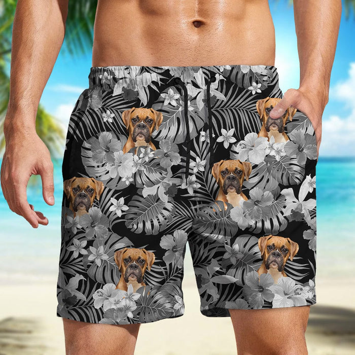 GeckoCustom Custom Dog Photo Summer Tropical Beach Short For Men N304 890452