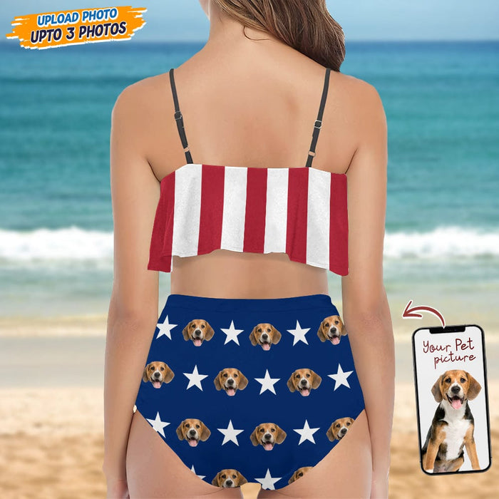 GeckoCustom Custom Dog Photo US Stars Bikini Swimsuit K228 889302