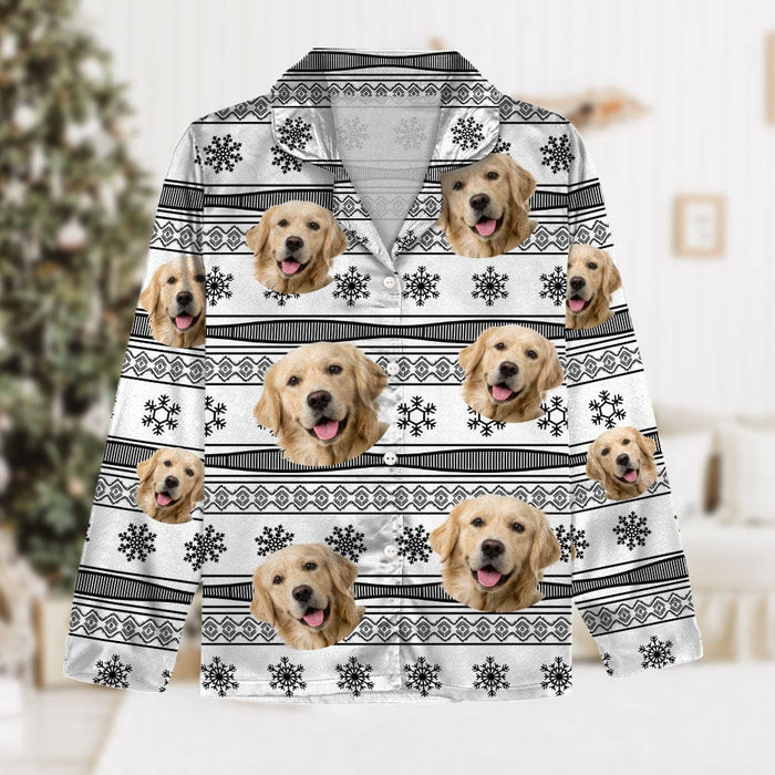 GeckoCustom Custom Dog Photo With Aboriginal Pattern For Family Pajamas TA29 889686 For Adult / Only Shirt / S